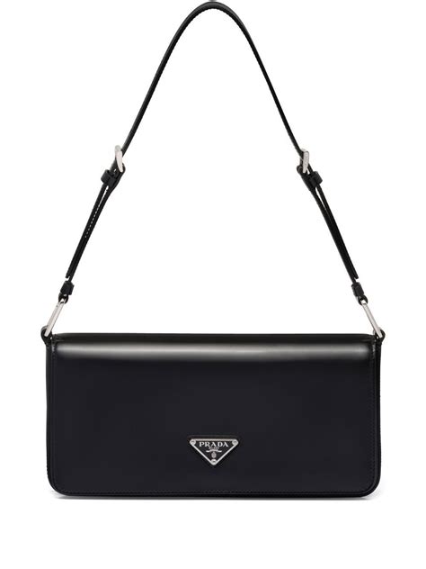 prada brushed leather shoulder bag.